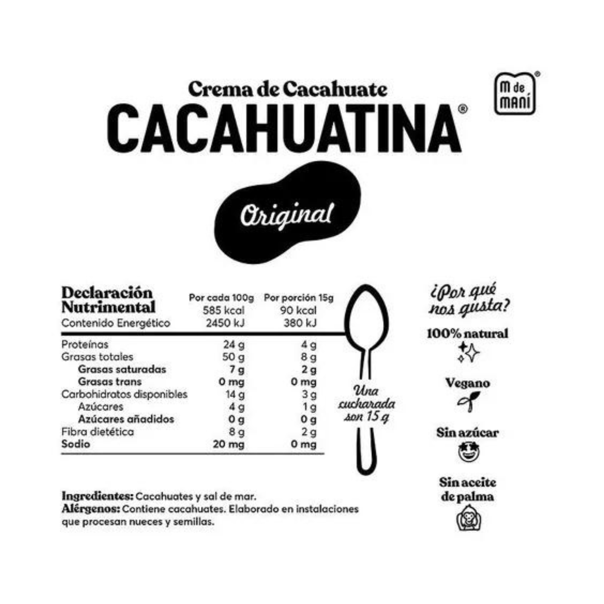 Cacahuatina Crema De Cacahuate 200g M De Maní Original