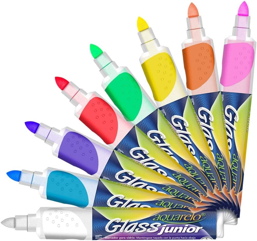 Aquarelo Glass Junior Marcador Para Vidrio Estuche C/8 Pzas