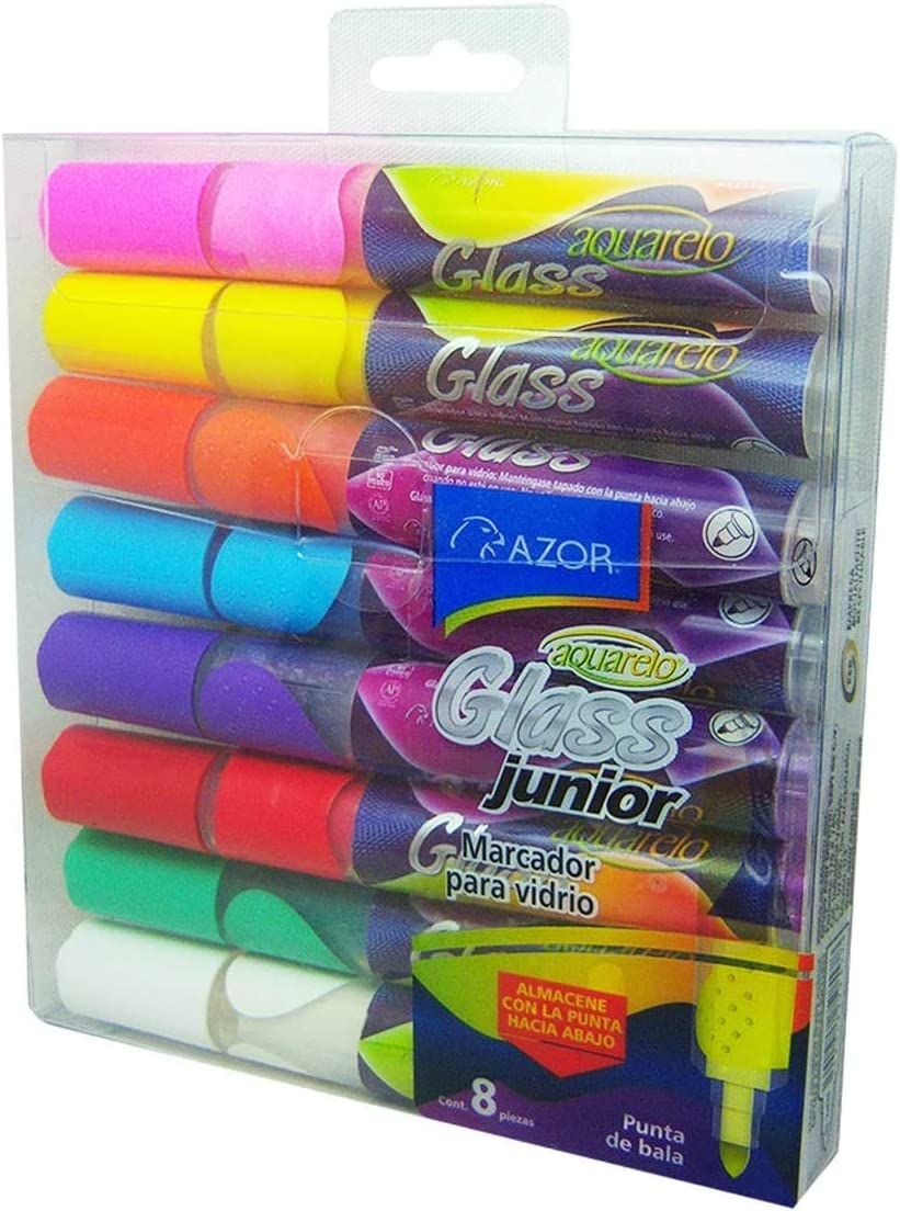 Aquarelo Glass Junior Marcador Para Vidrio Estuche C/8 Pzas