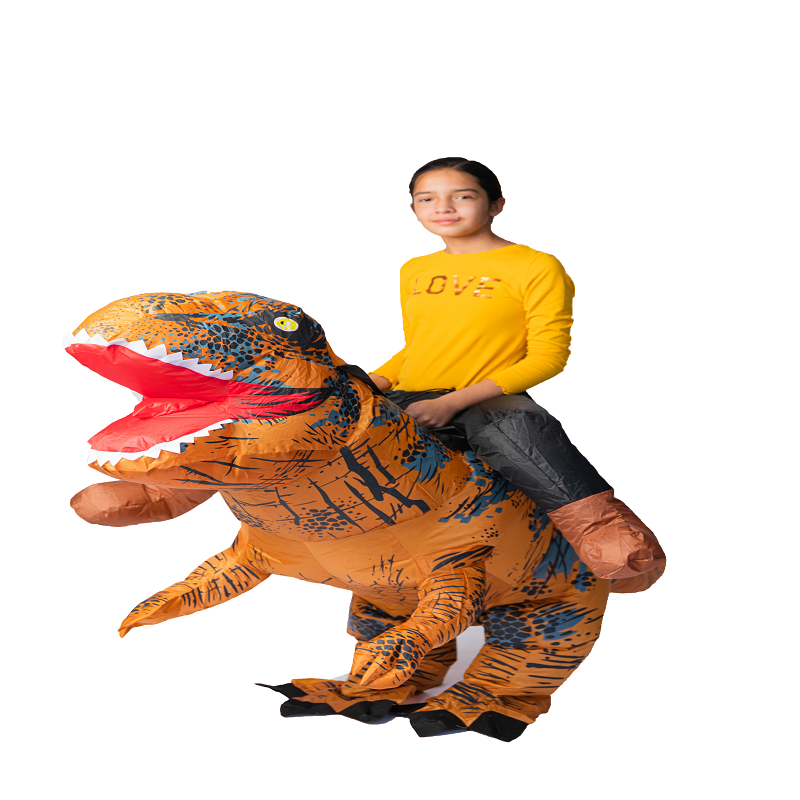 Disfraz Inflable tipo Montar Dinosaurio velociraptor Halloween Adulto Unitalla Talla 12+ años
