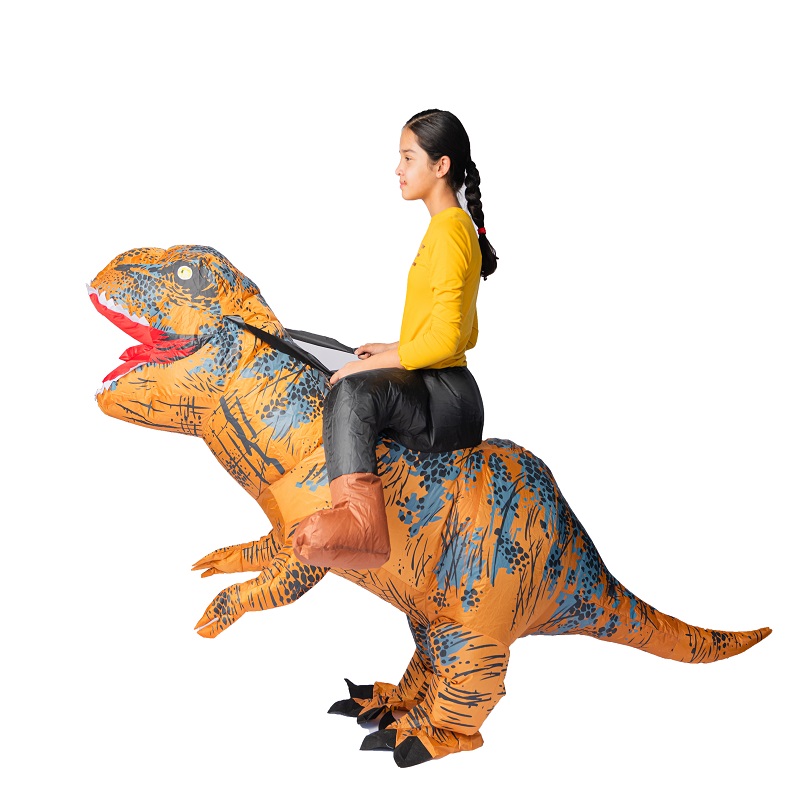 Disfraz Inflable tipo Montar Dinosaurio velociraptor Halloween Adulto Unitalla Talla 12+ años