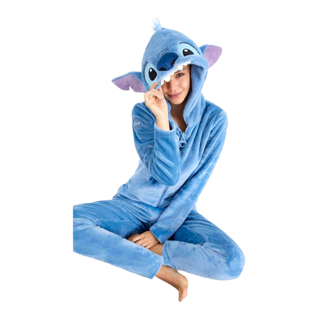 Disfraz De Pijama Mameluco De Stitch Para Adulto Unisex