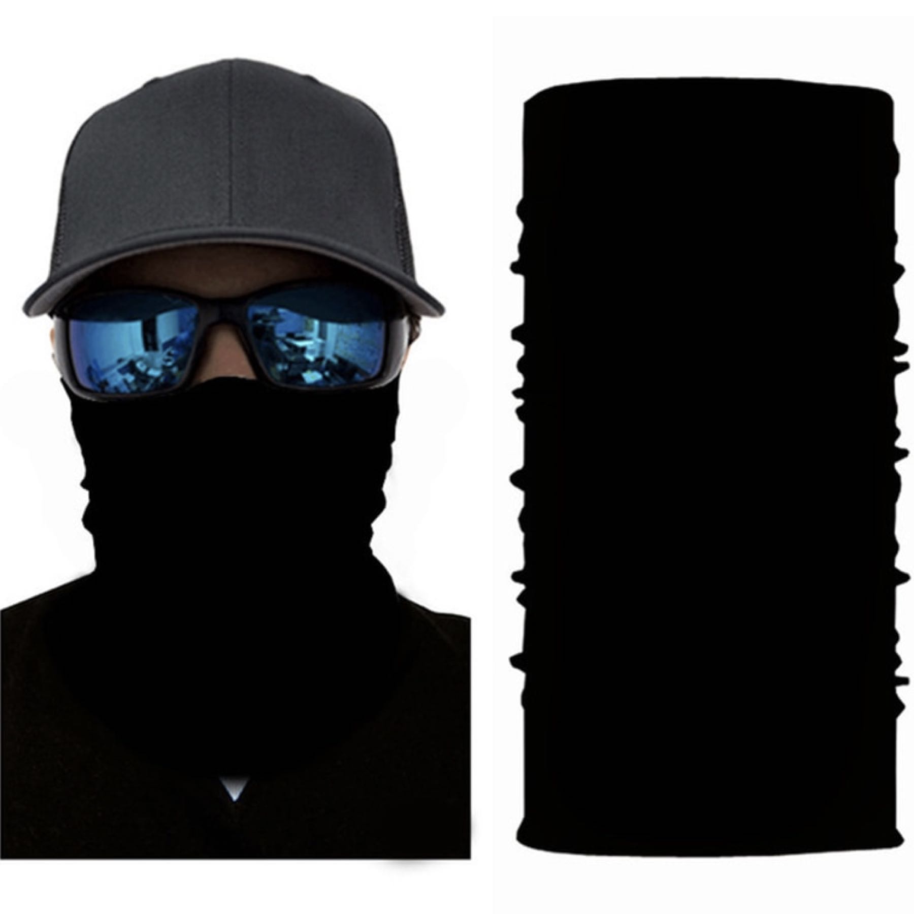 Bandana Tubular Deportiva Ciclista Runner Cubreboca Negro Face Cover Cacería Pesca Táctico Sport Multi Usos Moto Biker