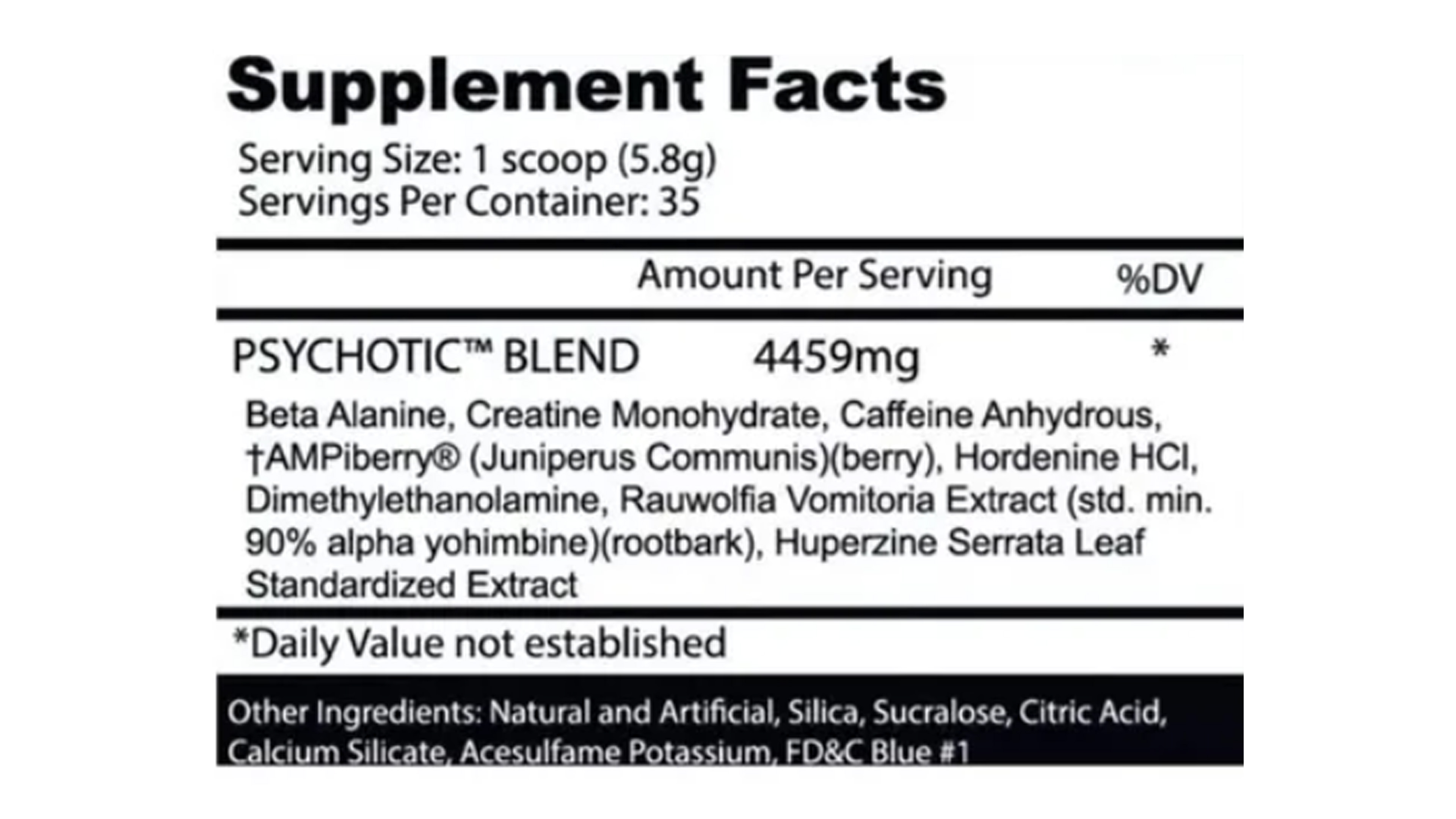 Pre Entreno Psychotic Insane Labz 35 Serv Energia Pre Entreno Uva 