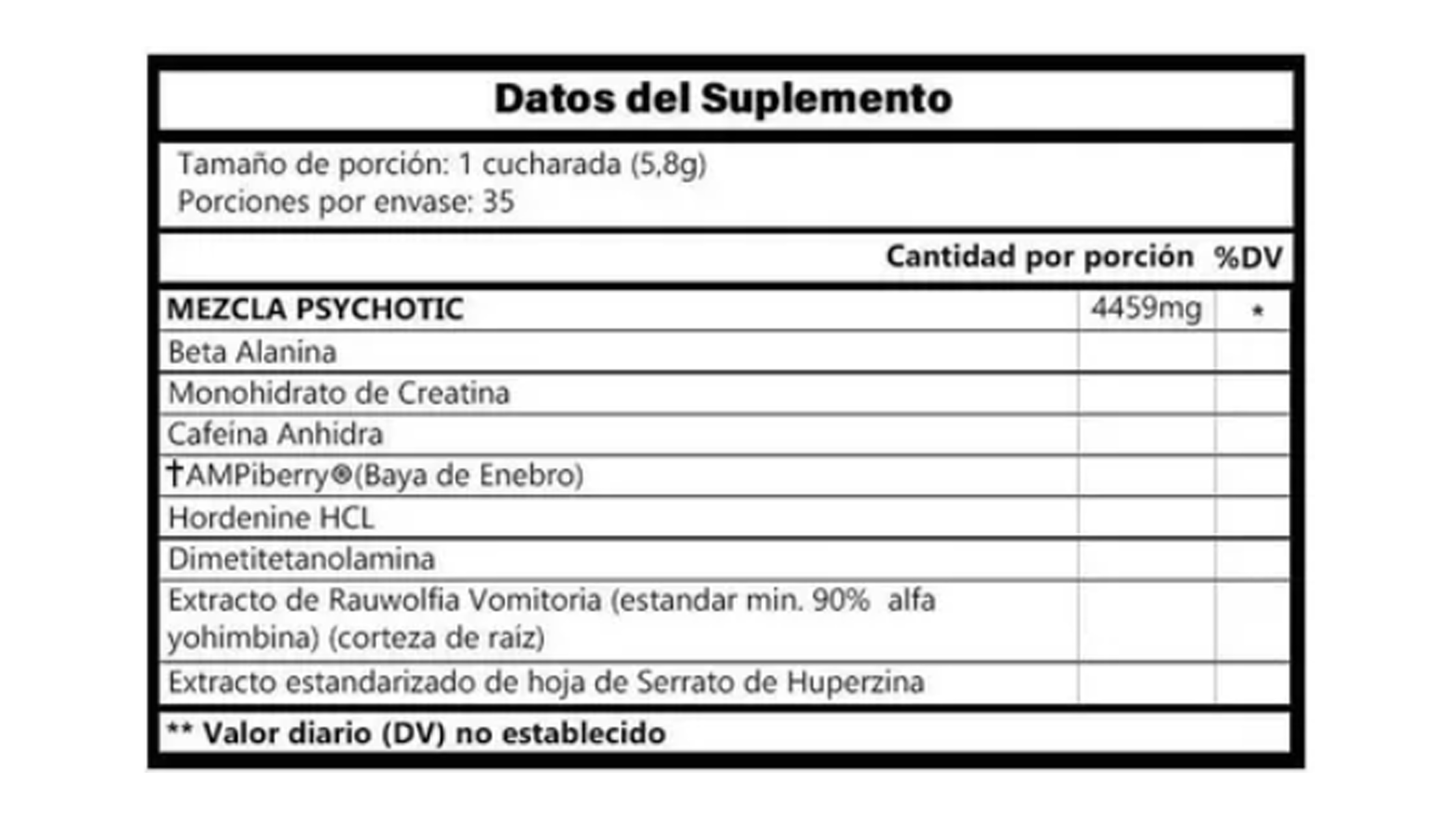 Pre Entreno Psychotic Insane Labz 35 Serv Energia Pre Entreno Uva 