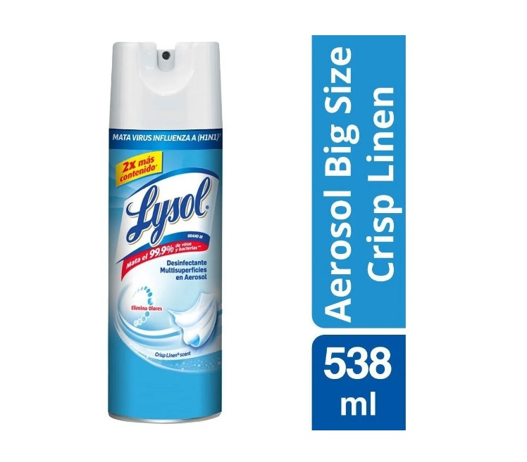 Lysol Desinfectante Antibacterial Spray 538 Gr Elimina el 99% de virus y bacterias