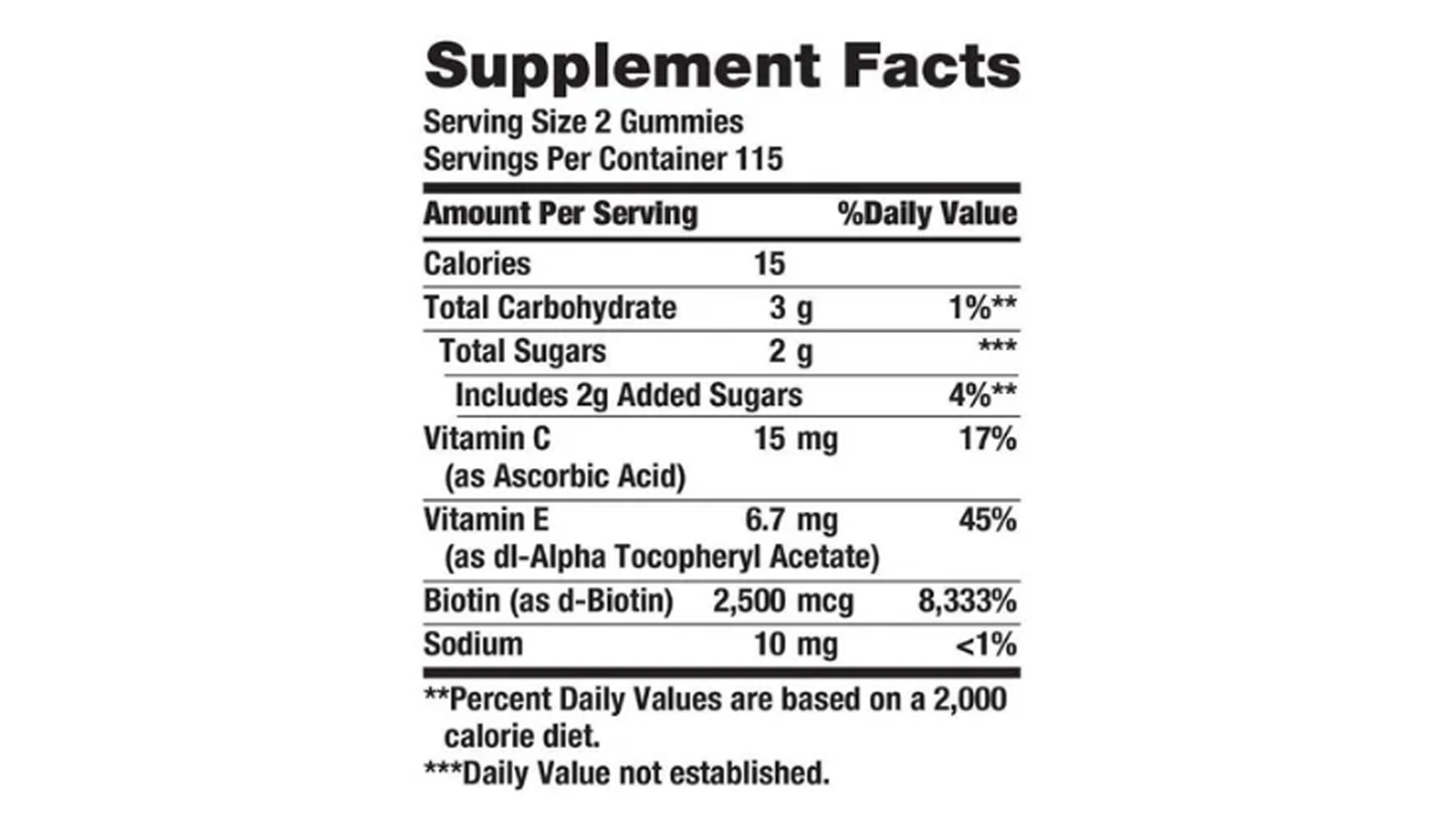 Hair Skin And Nails Natures Bounty Con Biotina 2500mcg 230 gomitas