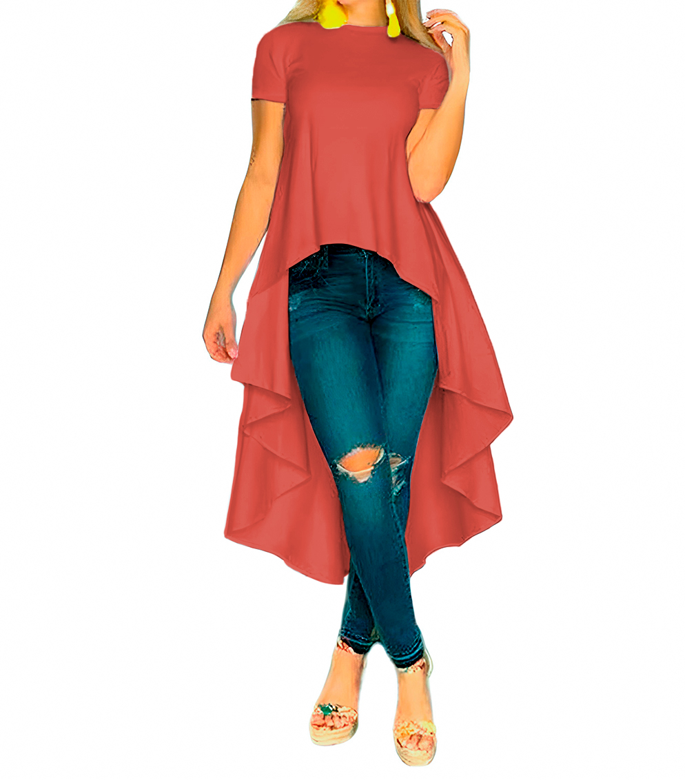 BLUSA XALLY MANGA CORTA COLA DE PATO PARA DAMA