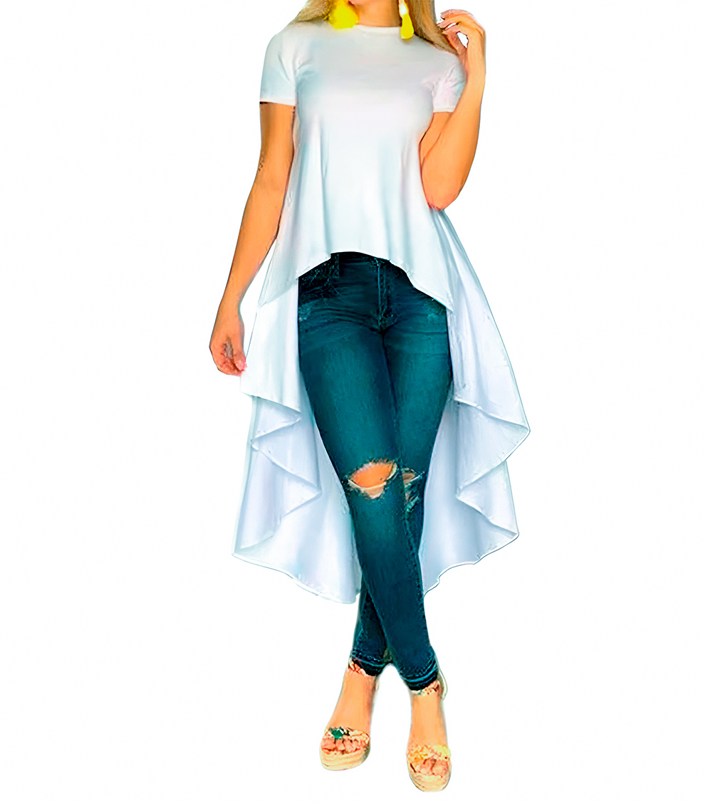 BLUSA XALLY MANGA CORTA COLA DE PATO PARA DAMA