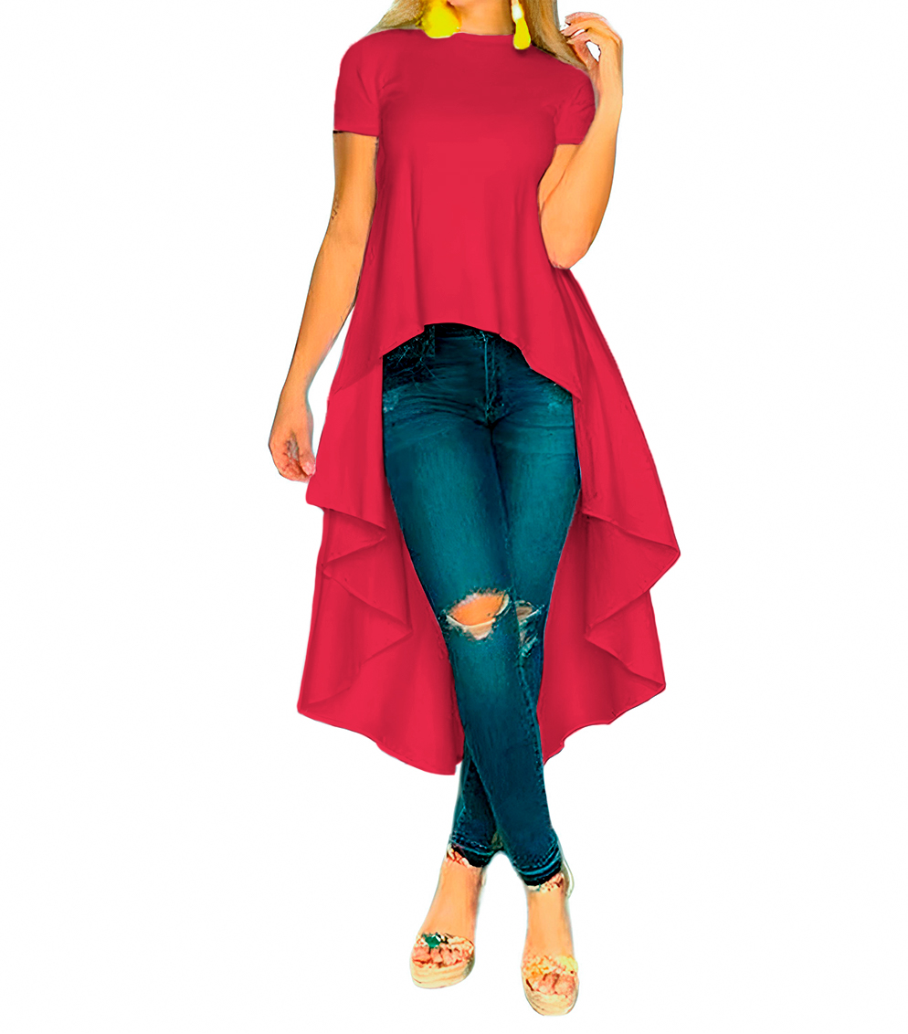 BLUSA XALLY MANGA CORTA COLA DE PATO PARA DAMA