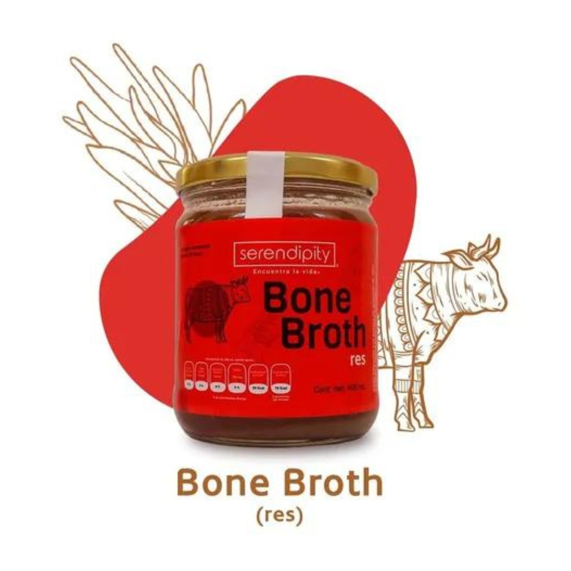 Caldo De Huesos Res 400ml Bone Broth Serendipity Orgánico