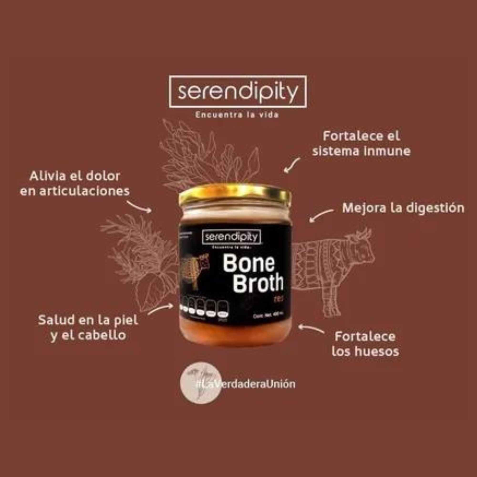 Caldo De Huesos Res 400ml Bone Broth Serendipity Orgánico