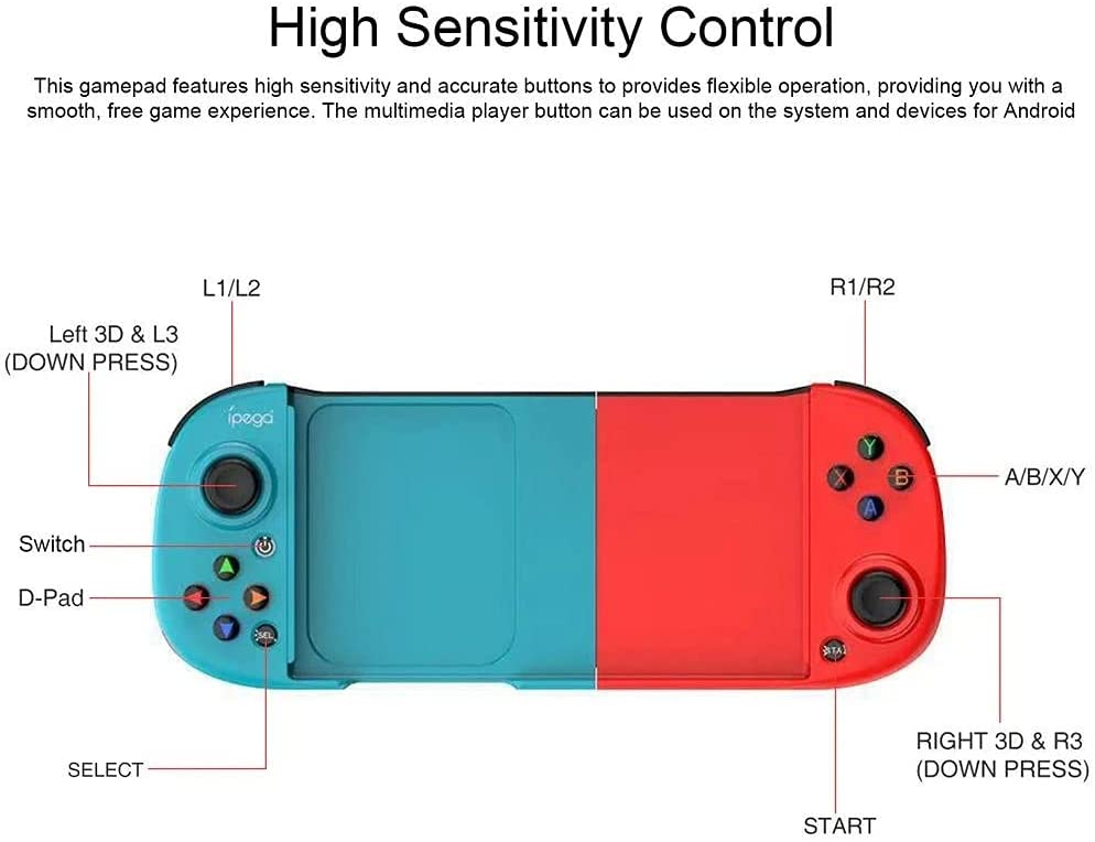 Control Remoto Joystick Inalámbrico Ipega Pg-9217 Azul con Rojo