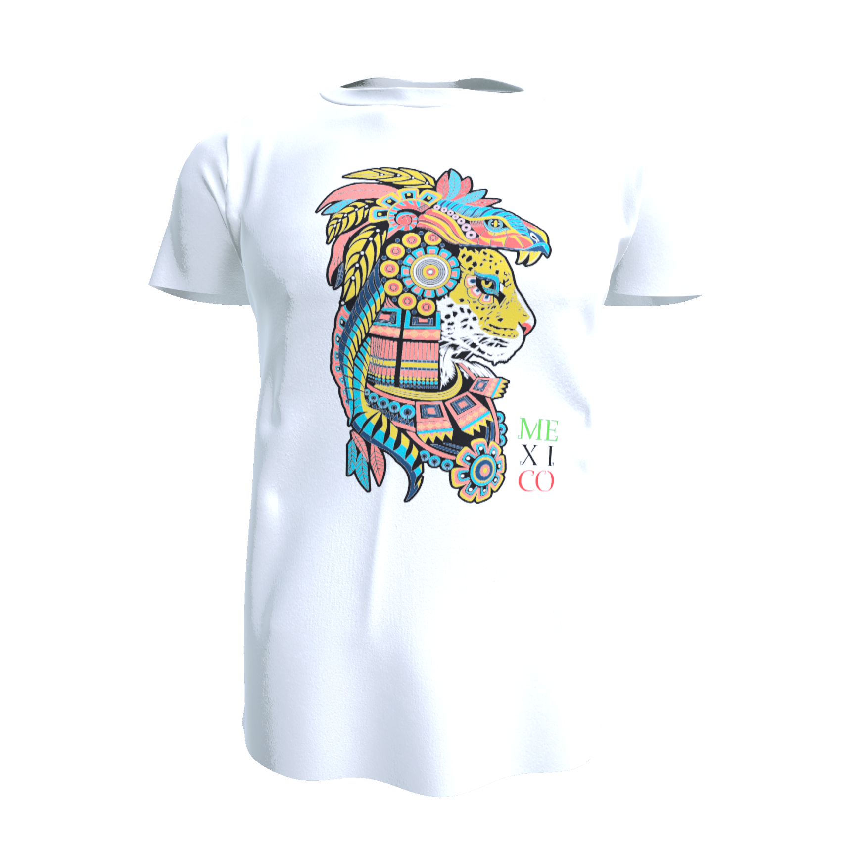 Playera blanca cuello redondo México Jag