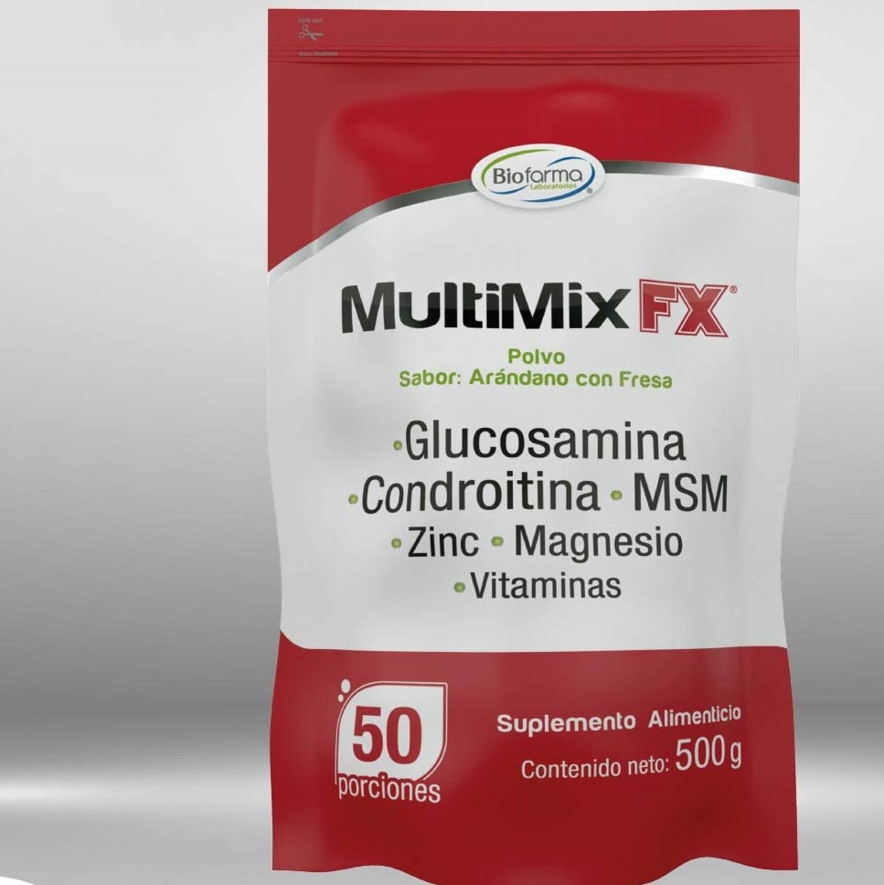 Glucosamina, Condroitina, MSM, Magnesio y Vitaminas Bolsa 500 gr. Polvo. Rinde 50 porciones
