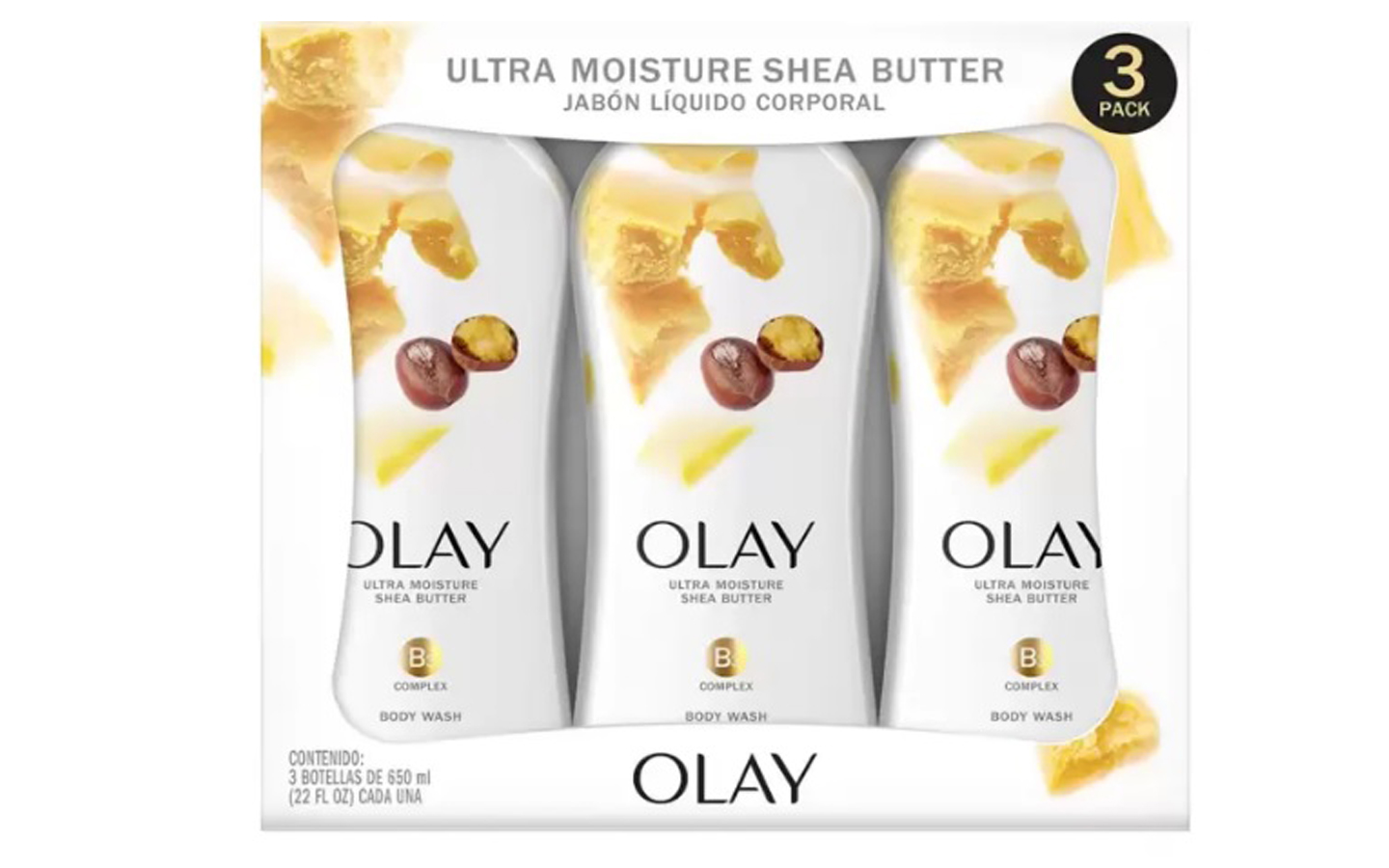 Olay Jabón Corporal Líquido 3 pzas de 650 ml