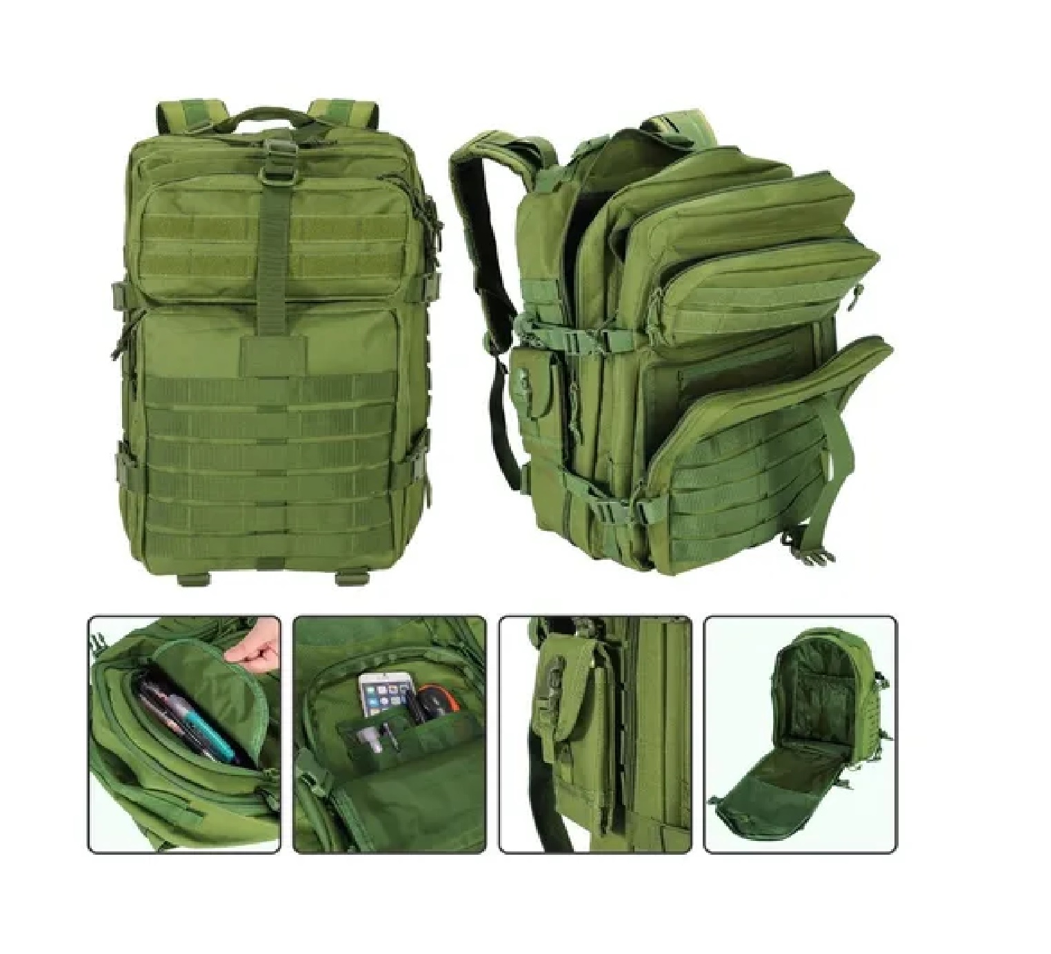 Mochila Táctica Militar Camping Impermeable Verde