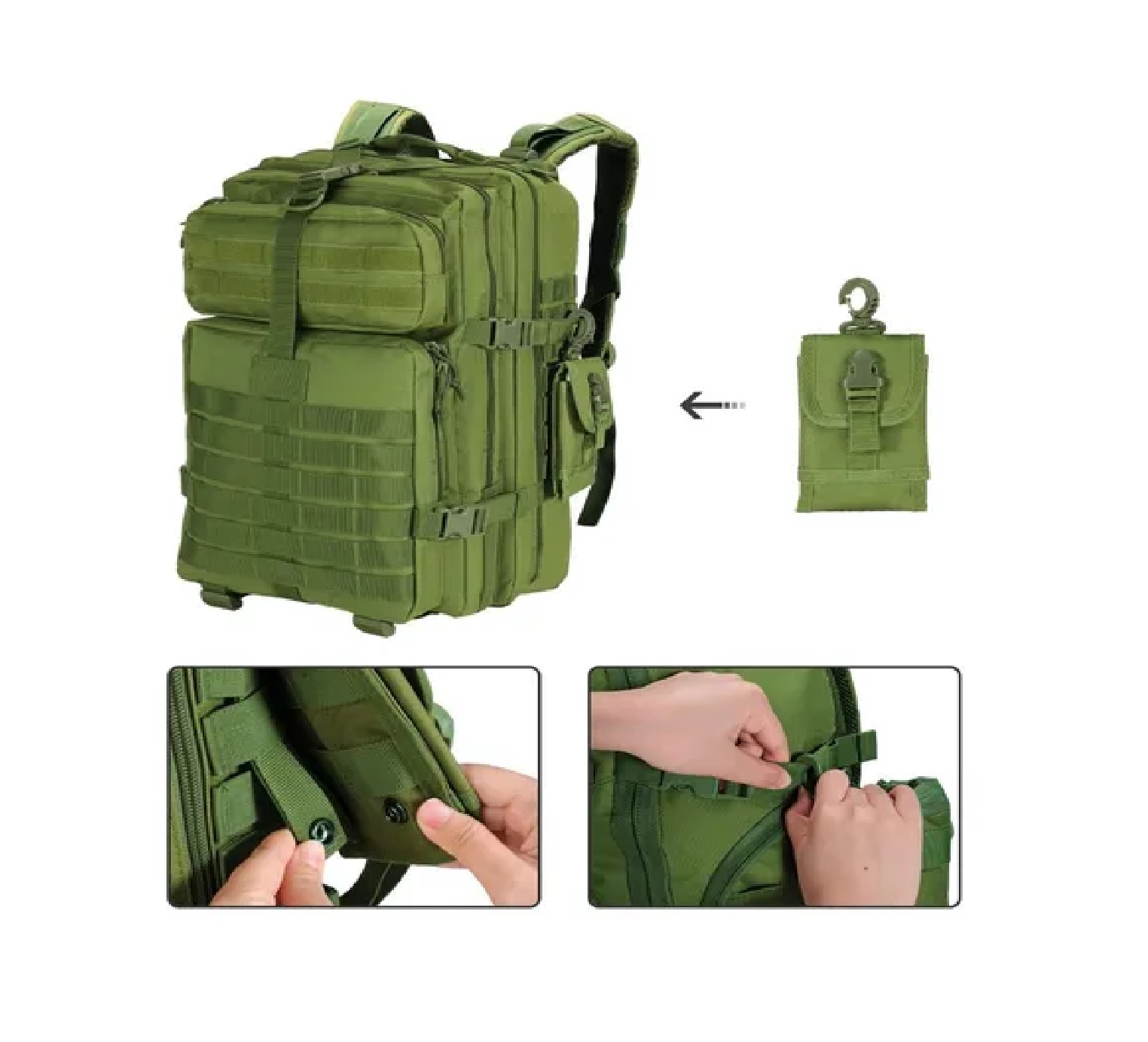 Mochila Táctica Militar Camping Impermeable Verde