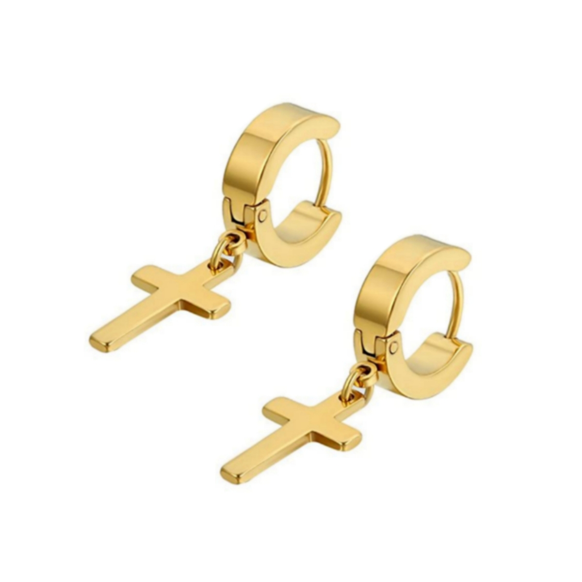 Aretes cruz hombre pendientes piercing arracada acero inoxidable 2 pzs