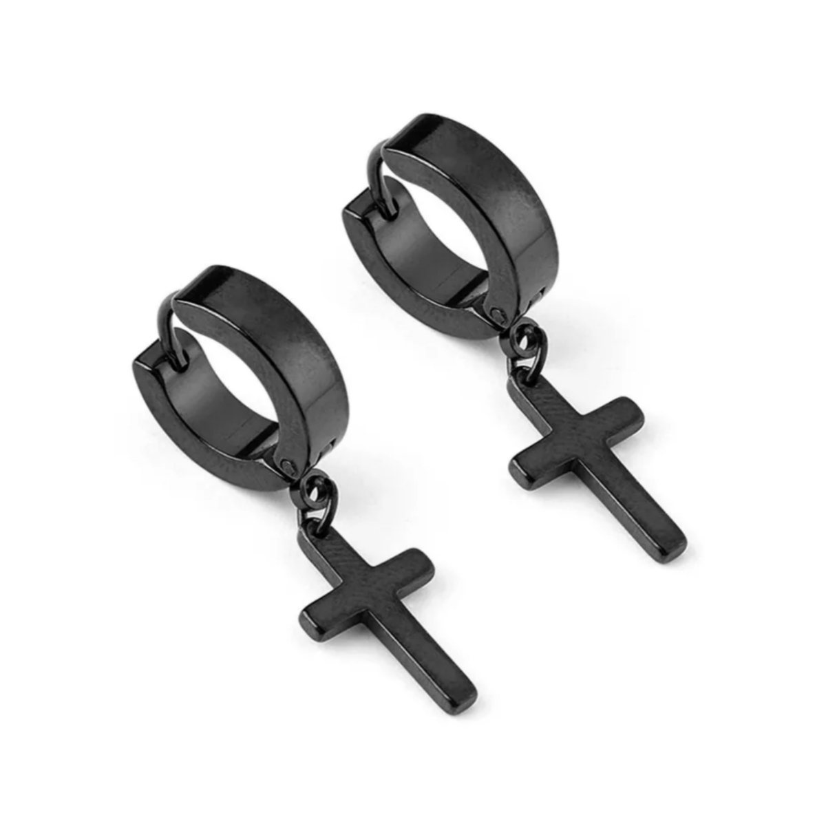 Aretes cruz hombre pendientes piercing arracada acero inoxidable 2 pzs