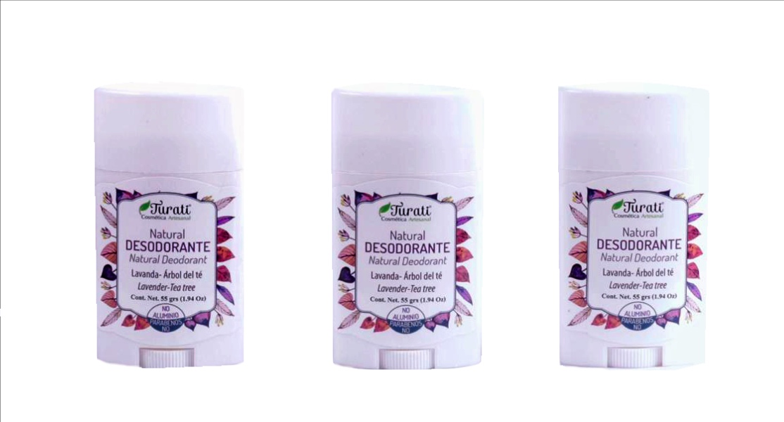 Desodorante natural Turati aroma Lavanda-árbol de té 3 piezas