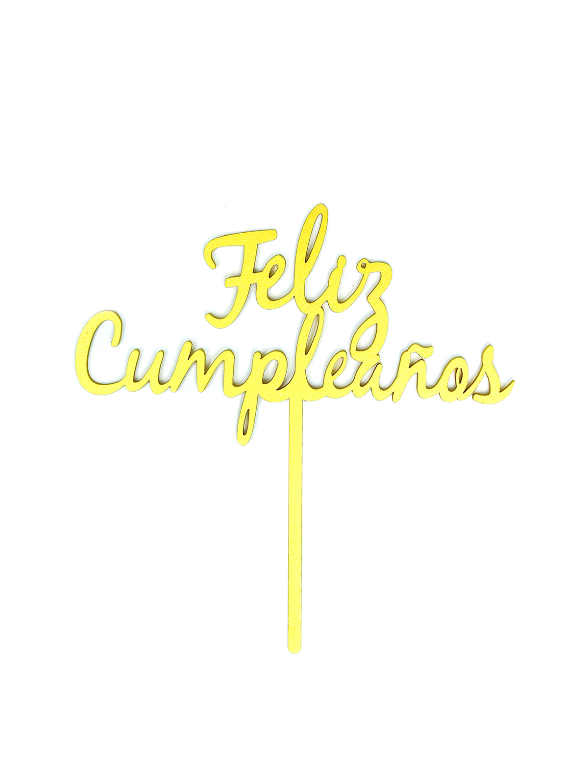 Letrero Pastel Cake Topper Feliz Cumpleaños Gold BdLG-001