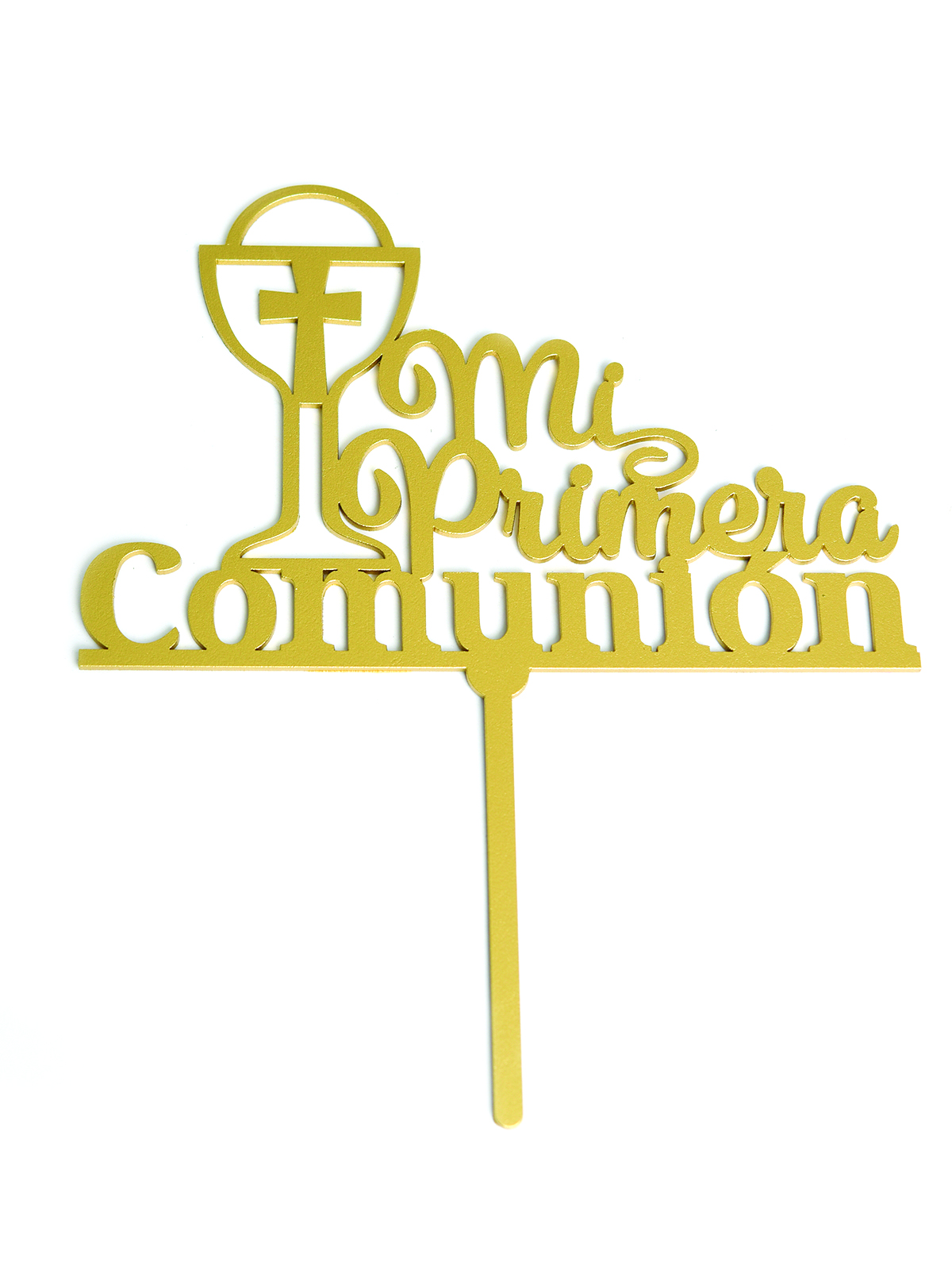 Letrero Pastel Cake Topper Primera Comunión Gold BdLG-025