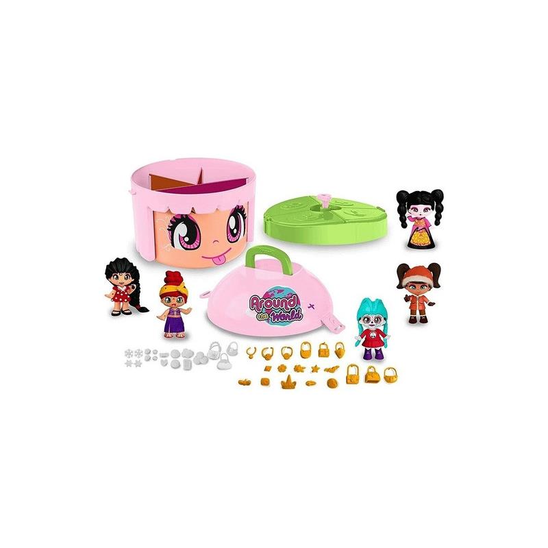 Pinypon Cabeza Color Rosa Around The World 5 Muñecas