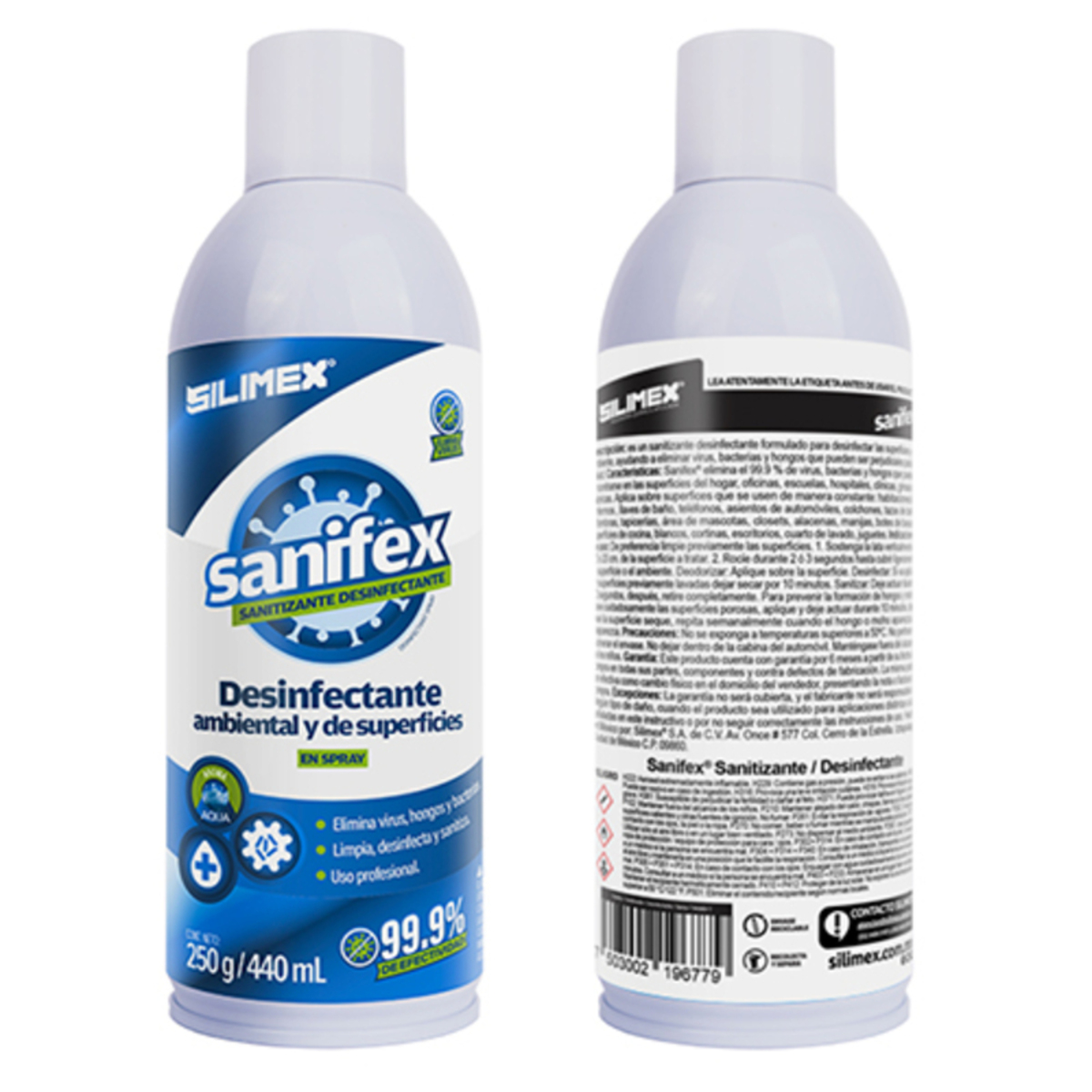 Desinfectante En Aerosol Sanifex/ 440 Ml / Paquete 3 Piezas / SANIFEX440