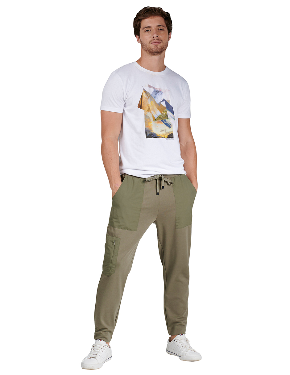 Pantalones Hombre Cargo Bolsillos Casuales Jogger Alpina