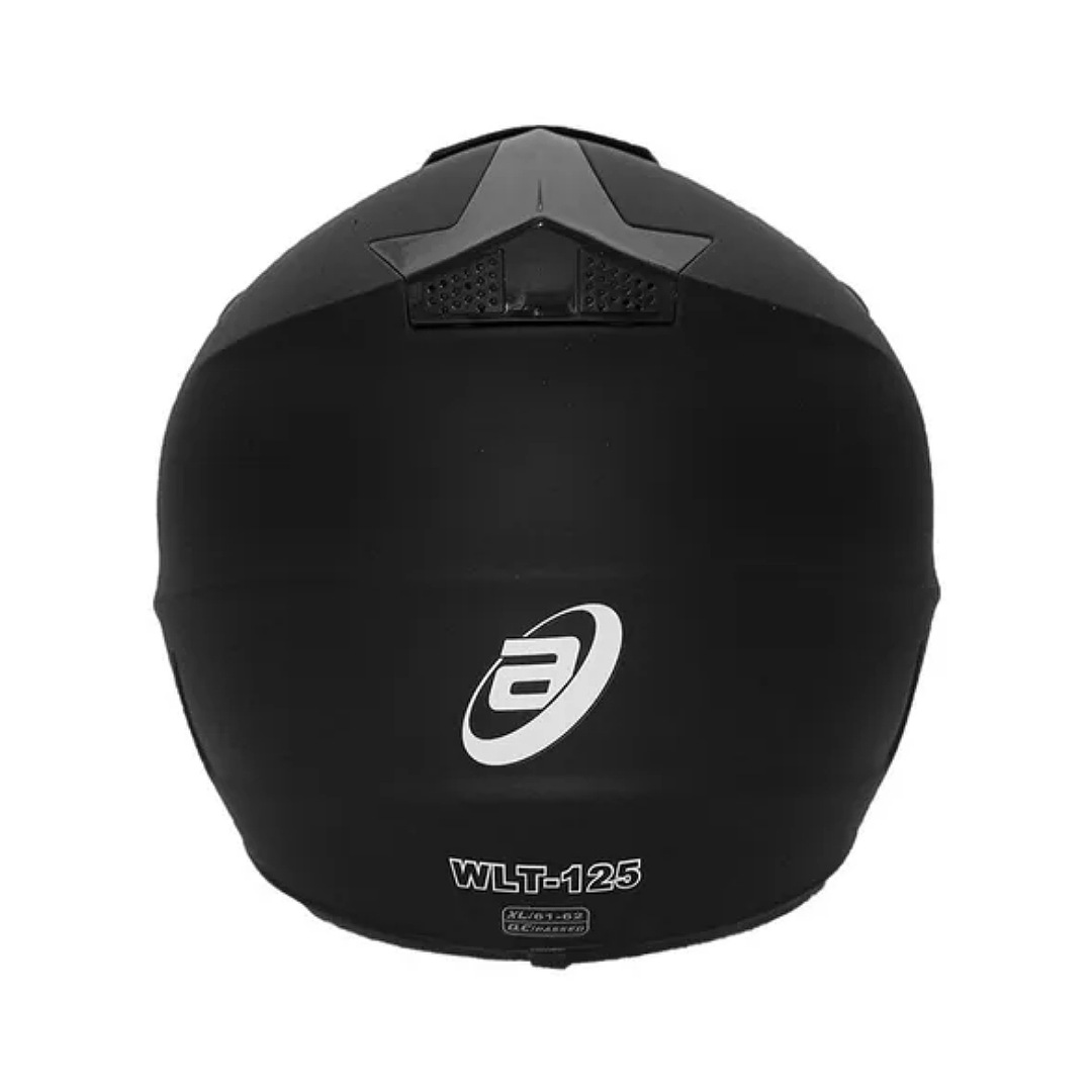 Casco Tipo Cross Negro Mate Enduro Atv Liso Xl Junior