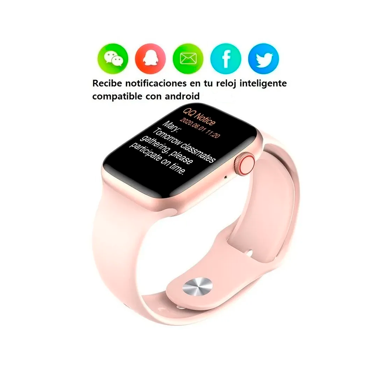 Smartwatch T500+plus Bluetooth Reloj Inteligente Mas Audifonos Inalámbricos In-ear Manos Libres Aut119  Con Bluetooth 5.0 Diseño Ergonómico Color Rosa