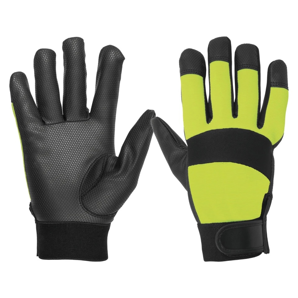 Guantes Mecánico Palma Antiderrapante Alta Visibilidad Truper 13194
