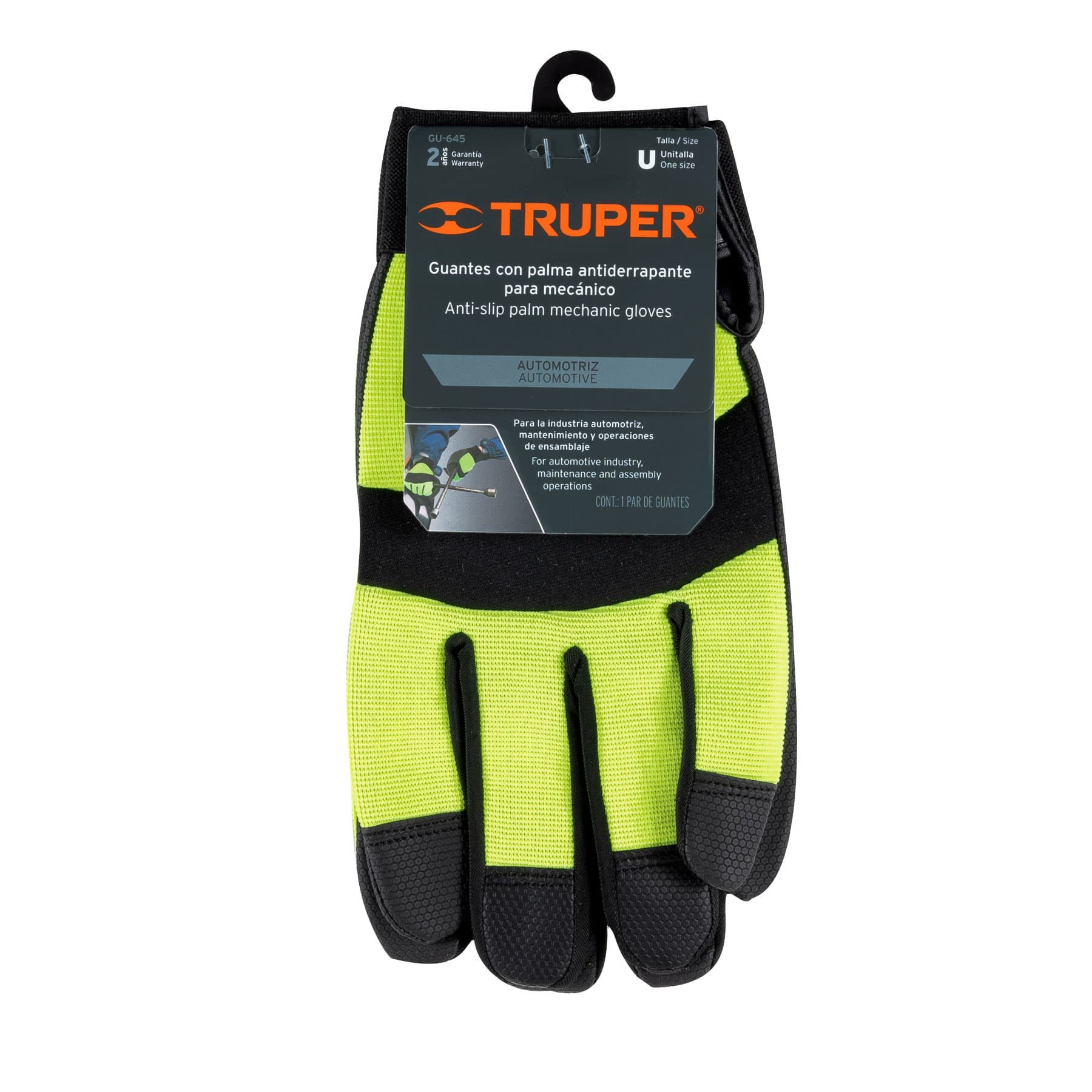 Guantes Mecánico Palma Antiderrapante Alta Visibilidad Truper 13194