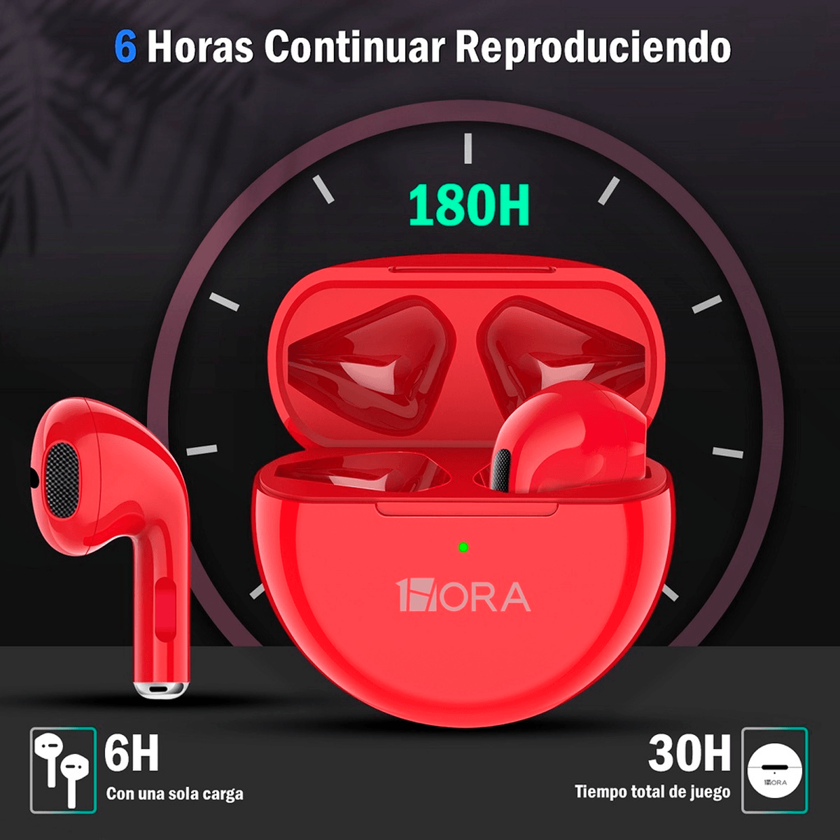 Smartwatch T500+plus Bluetooth Reloj Inteligente Mas Audifonos Inalámbricos In-ear Manos Libres Aut119  Con Bluetooth 5.0 Diseño Ergonómico Color Rojo.