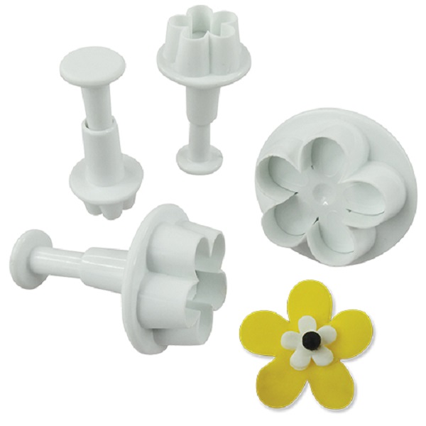 Kit Cortador Con Eyector Diseño Flor 4 Piezas