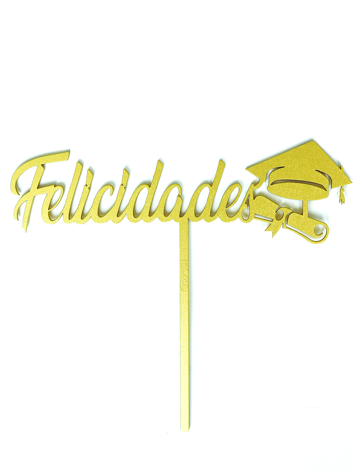 Letrero Pastel Cake Topper Graduación Gold BdLG-030