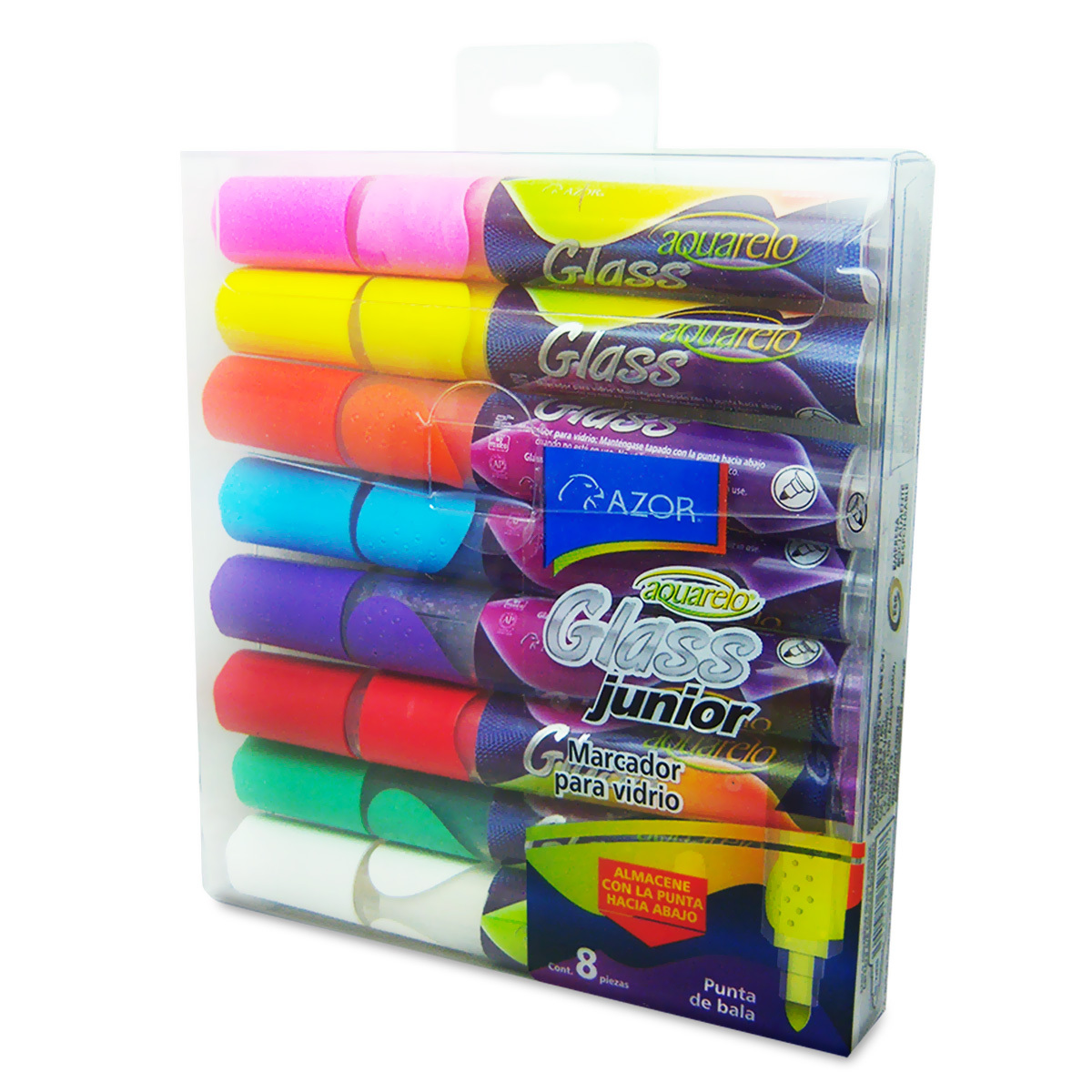 Aquarelo Glass Junior Marcador Para Vidrio Estuche C/8 Pzas