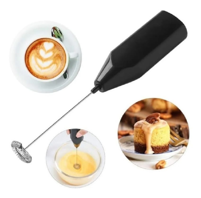 Mini batidor eléctrico doble para leche o café.
