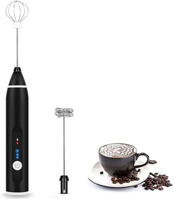 Mini batidor eléctrico doble para leche o café.