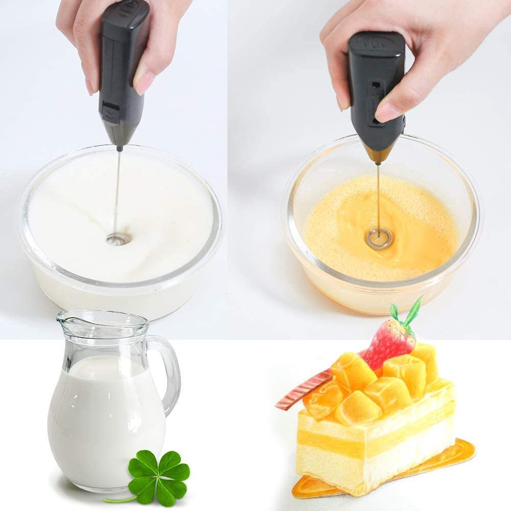 Mini batidor eléctrico doble para leche o café.