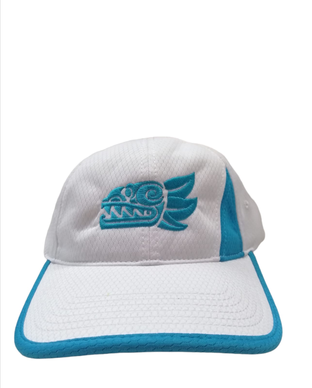 Gorra Blanca 100% Algodón Quetzalcóatl Bordado Serpiente Emplumada