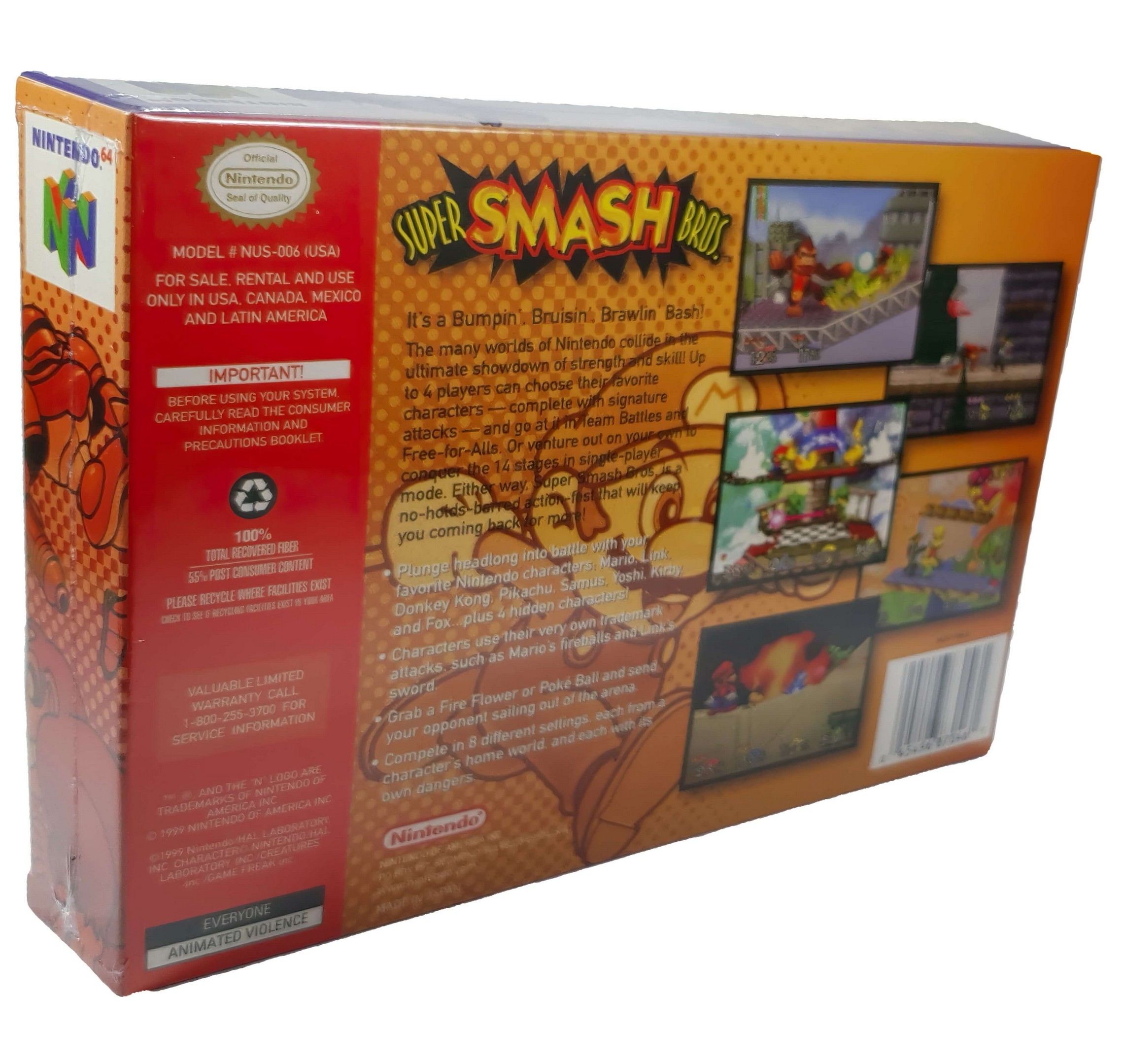 Super Smash Bros Standard Edition Nintendo 64 Físico En Caja