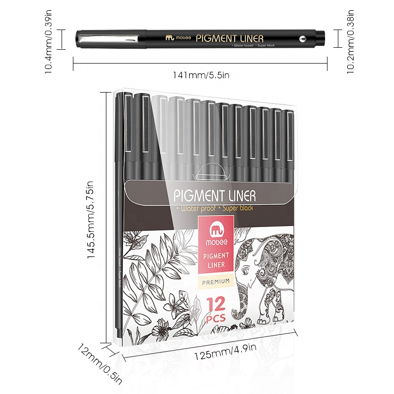 Estilógrafo Para Caligrafía Rotulador Fineliner Set De 12 Plumoteca