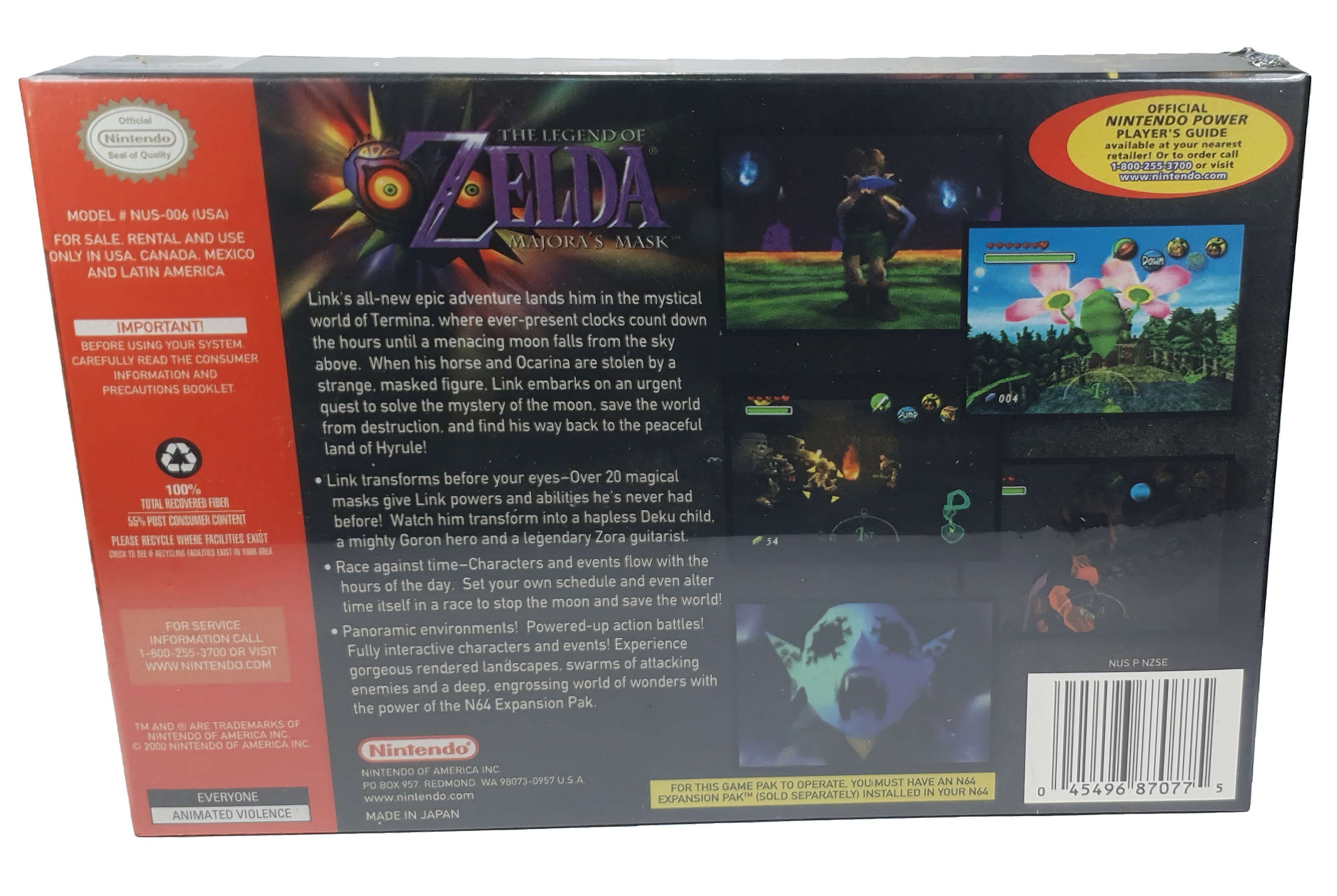 The Legend Of Zelda Majora's Mask Nintendo 64 Físico En Caja.