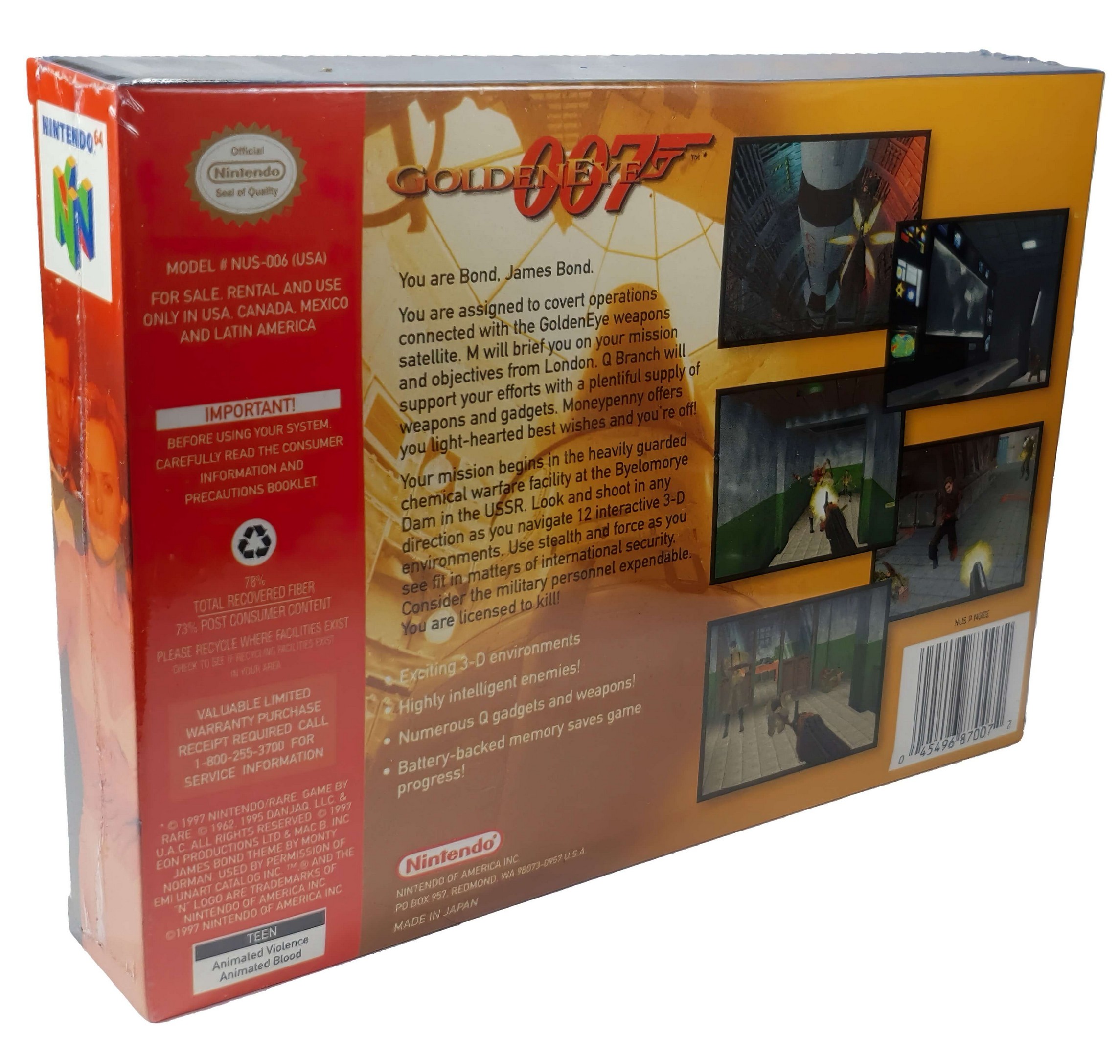 Golden Eye 007 Standard Edición Nintendo 64 Físico En Caja