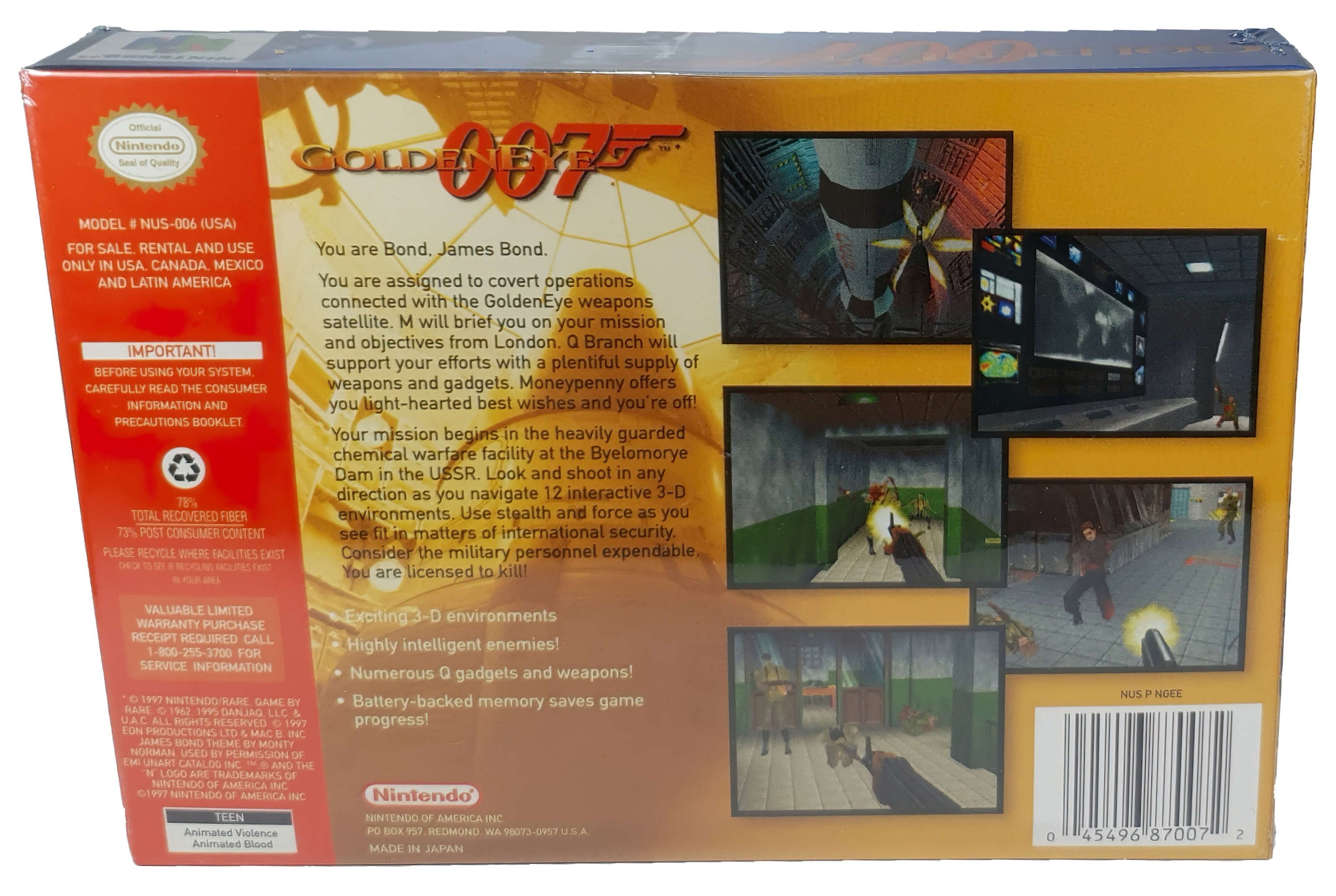 Golden Eye 007 Standard Edición Nintendo 64 Físico En Caja