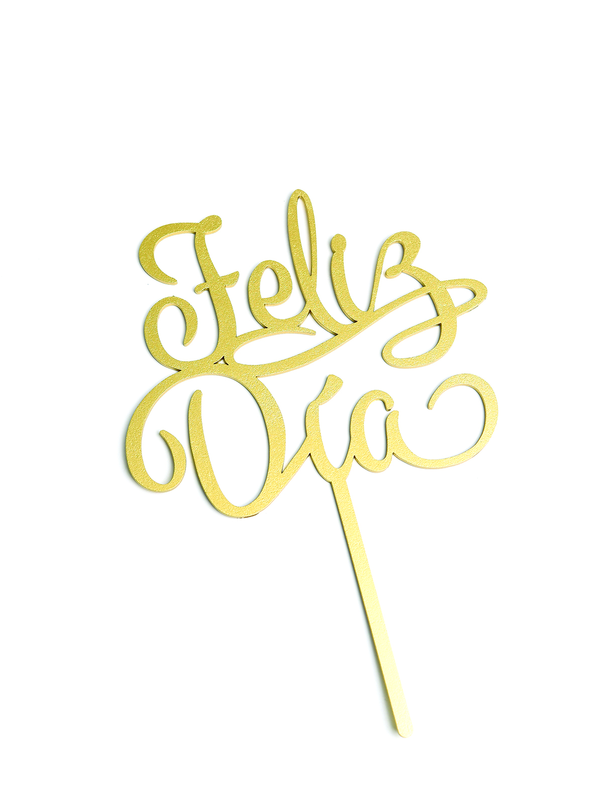 Letrero Pastel Cake Topper Feliz Dia Gold BdLG-010