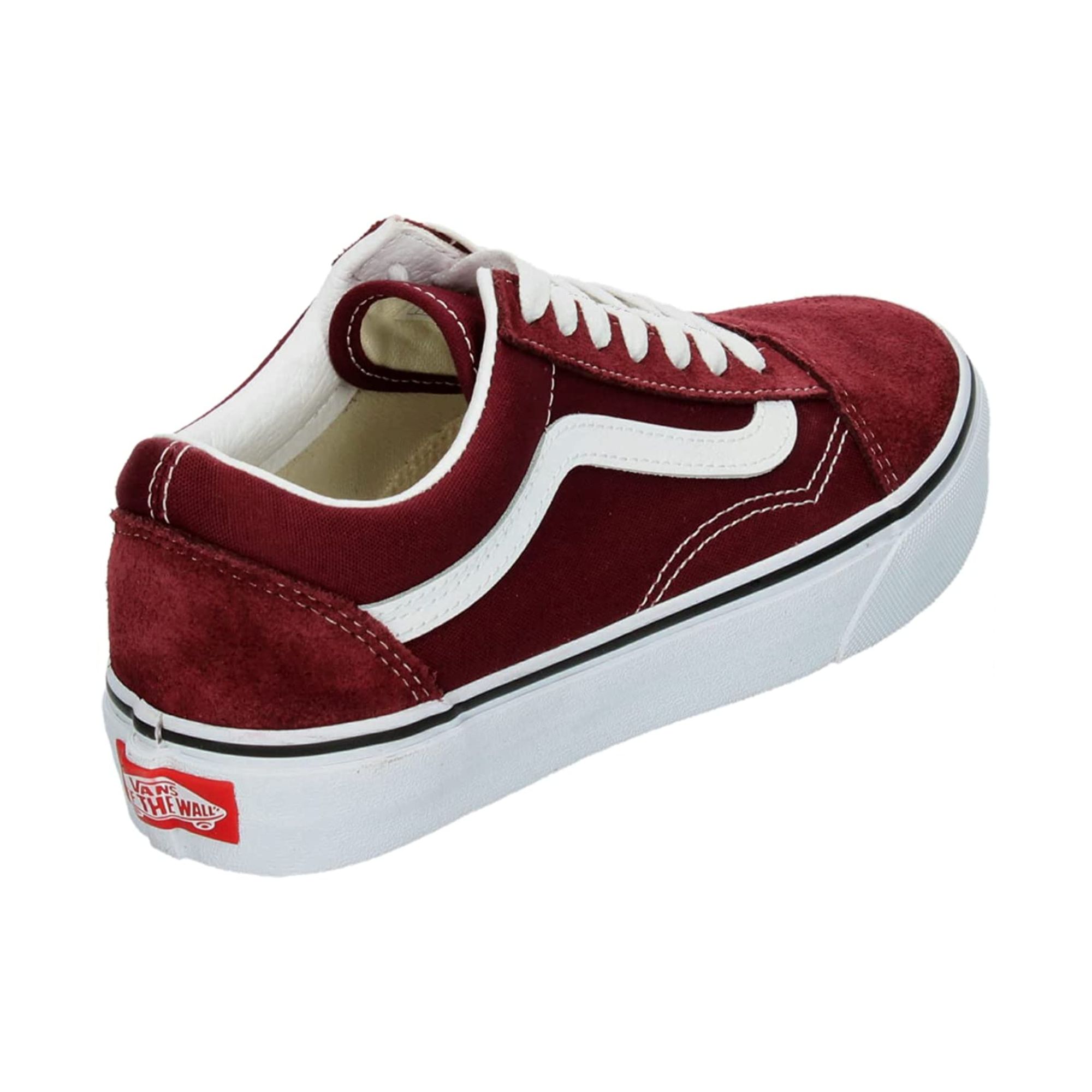 Tenis Vans Old Skool Rojo con Blanco Hombre Originales 38G15U7