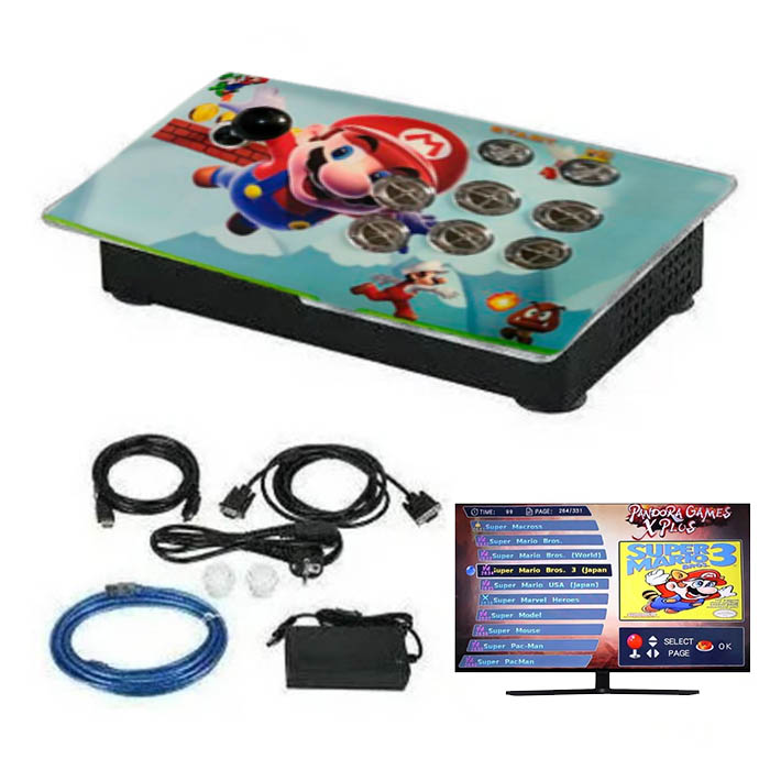 Consola tablero Arcade Pandora 5 WIFI 32GB 8 mil juegos dividida en 2 partes Mario bros